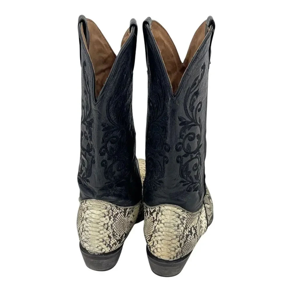 Rogers Boots Handmade Python Snakeskin Leather Cowgirl Boots  11